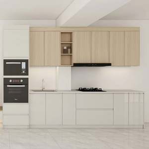 Juego de Muebles de Cocina Minimalistas Modernos en Color Blanco con Espacio de Almacenamiento para Cocina Doméstica - Product Image 1