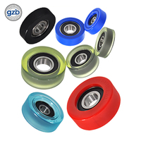 Rouleau recouvert de PU de 18 mm de diamètre extérieur avec roulement 605RS PU60518-5, roue de compteur de devises en caoutchouc recouvert de polyuréthane de 5 mm de diamètre intérieur