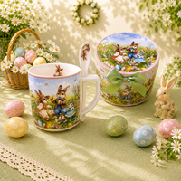 Théière populaire en céramique de luxe avec motif familial du Lapin de Pâques, idéale pour Pâques