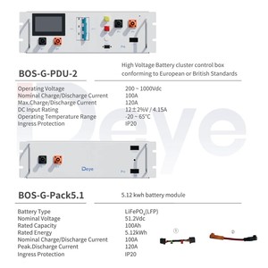 Deye BOS-G Pro 100AH LifePO4แบตเตอรี่5.12Kwh 51.2 V เก็บพลังงานแสงอาทิตย์แรงดันสูงแบตเตอรี่ลิเธียม - Product Image 5