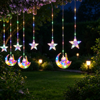 Guirlande lumineuse LED en forme de croissant de lune et de mosquée pour le Ramadan, 3 m, rechargeable, à intensité variable, pour intérieur et extérieur, décoration de l'Aïd