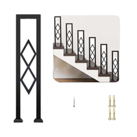 Kit d'installation de main courante en acier inoxydable moderne pour escalier intérieur, antidérapant, en forme de U (noir 100 cm) pour appartement, salle de bain