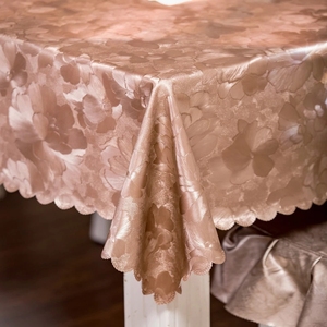 Nappe de ménage de style européen moderne grande nappe ronde en cuir PU imperméable à l'huile imperméable à l'eau chaude - Product Image 6