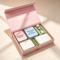 Coffret Cadeau de Cartes d'Affirmation Personnalisées avec Bloc-Notes Sablier et Crayon pour Cadeaux d'Affaires et d'Entreprises