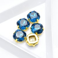 Cristal de verre diamant K9 haut de gamme 10Mm, griffe carrée classique grosse couture sur pierre strass à dos pointu décoration de haute qualité