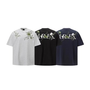 T-<span class=keywords><strong>shirt</strong></span> col rond à manches courtes unisexe ample de haute qualité, nouvelle collection été 2026, tendance décontractée, broderie personnalisée, style streetwear de niche - Product Image 4