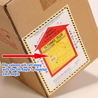 Indicateur d'inclinaison anti-chute résistant aux UV, autocollants PET imperméables en forme d'octogone pour l'emballage et le transport logistique