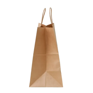 कस्टम मुद्रित लोगो को सामान के लिए स्क्वायर बॉटम के साथ पुनर्नवीनीकरण ब्राउन क्राफ्ट पेपर बैग के लिए स्क्वायर बॉटम के साथ - Product Image 3