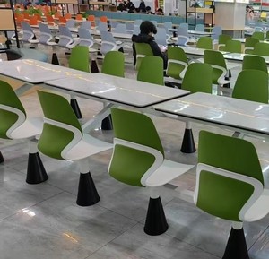 <b>Dining</b> Hall <b>Table</b> and Chair Service Area Fast Food Restaurant Staff Cafeteria Granite Slab Four-person Connected <b>Table</b> and Chair - Product Image 6