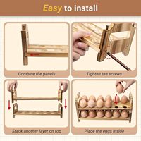 Estante de madera para huevos, organizador de huevos independiente para encimera, organizador de almacenamiento de huevos con múltiples ranuras para decoración de la encimera de la cocina del hogar