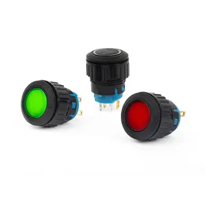 New Series 16mm Mini Plastic Push Button with Full Illuminated LED Reset Type 4 Pin Push Button Switch