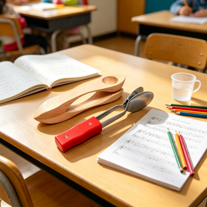 Cucchiaio musicale cucchiaio di legno strumenti a percussione Orff strumenti a percussione <span class=keywords><strong>musica</strong></span> per studenti per bambini - Product Image 1