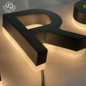 Storefront Backlit Channel Letter Lights Acrylic Outdoor 3d Backlit Led Letter Sign Suppliers With Factory Prices