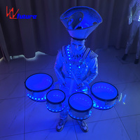 Tenue de scène pour homme avec éclairage LED fluorescent pleine couleur pour la danse, le ballet, les défilés et les ensembles de percussions