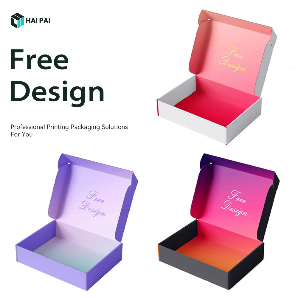 Diseño de caja de embalaje de envío de papel corrugado de cartón Kraft de lujo personalizado con logotipo personalizado para envío