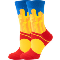 Chaussettes amusantes et originales pour hommes et femmes, design personnalisé 2027, couleurs vives, motifs de chips, pizza, crème glacée