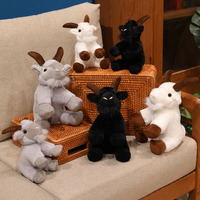 Peluche de chèvre tricolore réaliste en laine, jouet en peluche pour enfants, cadeau, fabricant de jouets en peluche sur mesure et en gros