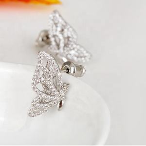 Pendientes de Mariposa Asimétricos de Moda, con Incrustaciones de Circonio en Cobre, Estilo Coreano Dadongmen, Regalo de San Valentín para Mujer, Hechos de Latón - Product Image 5