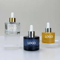 Ensemble de flacons compte-gouttes de luxe en verre de 30 ml pour sérum cosmétique, huile essentielle, soin des cheveux, du visage et des yeux, avec bouton poussoir rotatif