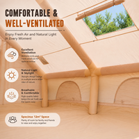 Tente gonflable luxueuse, tissu Oxford imperméable 420D, tentes gonflables pour le camping adaptées à 8-12 personnes, installation rapide