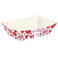 6 pièces/ensemble, fournitures pour la Saint-Valentin et les fêtes de mariage, plateaux en papier rectangulaires, boîtes à popcorn jetables, boîtes d'emballage pour en-cas