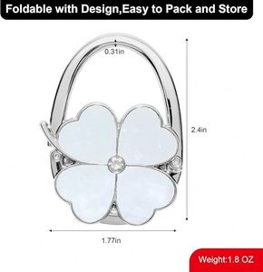 Colgador de Bolsas Plegable de Aluminio Resistente a Arañazos, Juego de Ganchos Antideslizantes en Forma de Trébol de Cuatro Hojas - Product Image 2