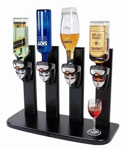 4-Bottle Liquor Dispenser Bar Butler Cocktail Shaker Wine Holder Alcohol Drink Whisky Liquor Dispenser