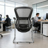 Chaise de bureau ergonomique pivotante moderne en maille et mousse, idéale pour le télétravail, les salles d'attente, les réunions et les visiteurs – Élégante et de haute qualité