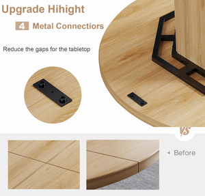 Bàn ăn tròn 4 chỗ ngồi, xuất xưởng trực tiếp, bàn ăn gỗ hiện đại với chân đế hình bát giác, bàn ăn tròn phòng bếp - Product Image 3