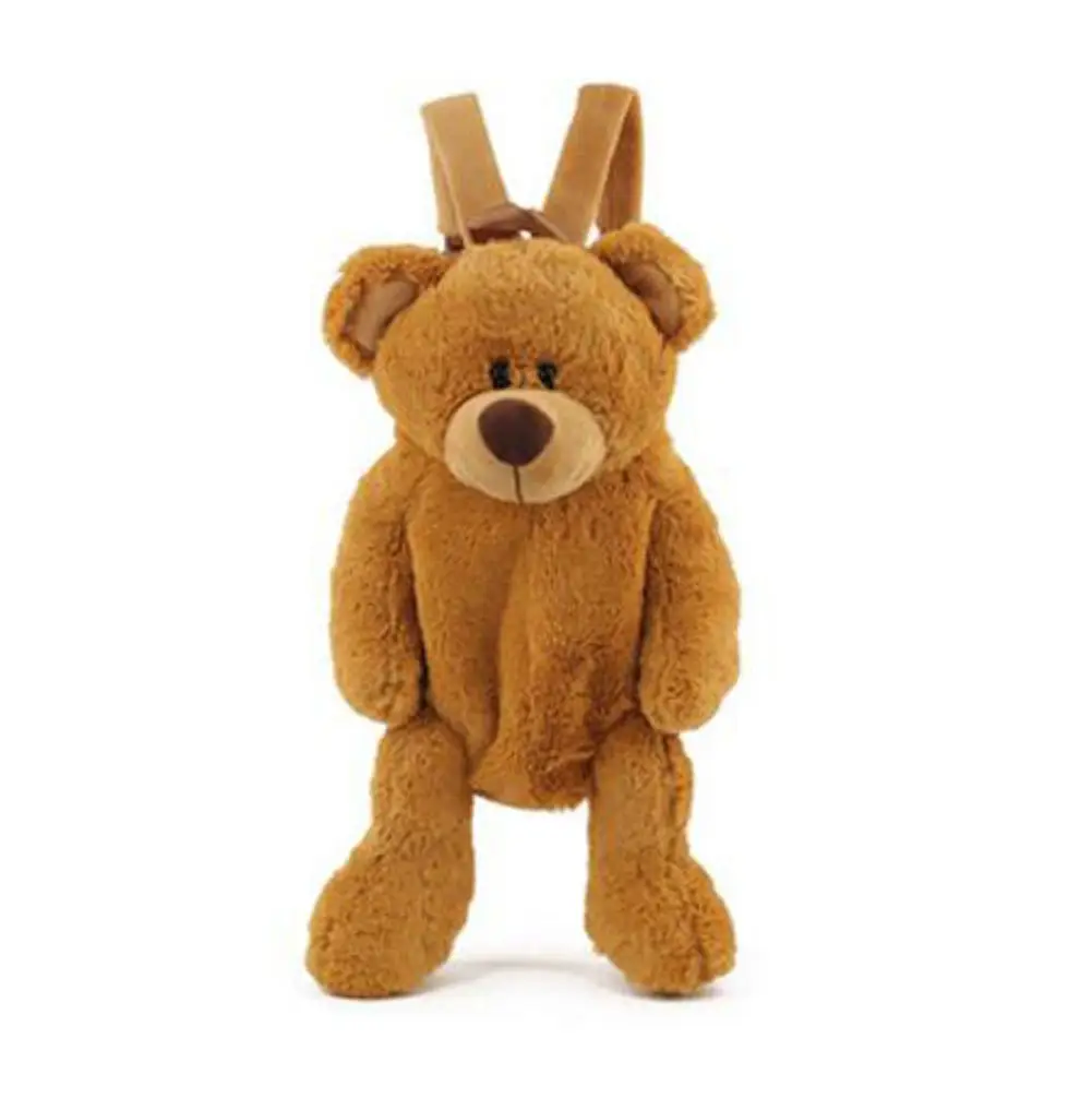 Custom stuffed teddy bear backpack cute promotional bear candy bags for kids stuffed animal shaped plush bear backpack