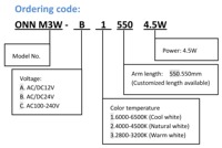 Lampu Mesin Jahit Fleksibel ONN-M3W IP65 4.5W, 24/220V. Membelok ke Tempat-Tempat Sempit. CE/RoHS. Anti Debu & Terang.