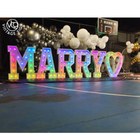 3D Decoración de metal gigante Carta de habitación Palabras de 4 pies escritas en luces Letras de marquesina Vintage para la venta