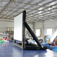 Écran de projection gonflable pour films en plein air avec souffleur silencieux pour les fêtes, la piscine et les divertissements en extérieur, projection avant/arrière