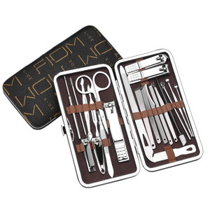 WELLFLYER in acciaio inox Kit professionale Manicure <span class=keywords><strong>Pedicure</strong></span> Set callo strumento di rimozione delle unghie con custodia da viaggio - Product Image 4