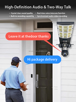 Farola Solar y Cámara para Exterior, Lámpara de Inundación Solar LED con Cámara de Seguridad CCTV de 360 Grados para Exteriores 4G