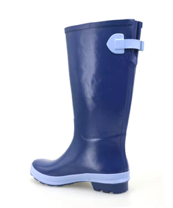 Bottes <span class=keywords><strong>de</strong></span> <span class=keywords><strong>pluie</strong></span> Wellington en caoutchouc pour femmes YL3529 personnalisées, bleues, hautes jusqu'au genou, antidérapantes, imperméables, pour l'extérieur - Product Image 4