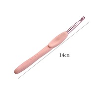 Kit d'aiguilles à crochet ergonomiques en TPR avec poignée en poudre, 8 tailles, accessoires pour tricot DIY, vente en gros