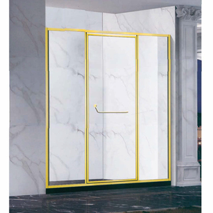 3 paneles de vidrio templado Puerta de ducha plegable negro Fnish pivote bisagra Pantalla de Ducha - Product Image 4