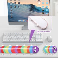Protection de poignet en forme de chenille transparente en PC, petite attelle, ensemble de tapis de clavier et de souris, tapis de souris de jeu en cristal en PC pour la maison et le bureau