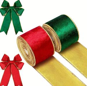 Fita Colorida de Natal, Fita de Cor Pura para Embalagem de Presentes, Laços e Decorações de Artesanato de Natal - Product Image 2