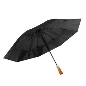 Paraguas Plegable de Tres Secciones con Mango de Madera Maciza, Apertura Manual, 8 Varillas, 55-61 cm de Diámetro Abierto, Regalo Empresarial, Publicitario, con Protección UV - Product Image 2