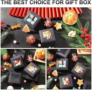 Wholesale <b>Recycled</b> Mini Kraft Paper <b>Box</b> With Window for Bootles for Favor Treat Bakery Candy - Product Image 6