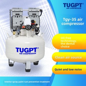 Compresseur d'air électrique compact TUGPT TGY30 sans huile, <span class=keywords><strong>silencieux</strong></span>, pour usage domestique, peinture au pistolet, travail du bois, <span class=keywords><strong>gonfleur</strong></span> dentaire - Product Image 2