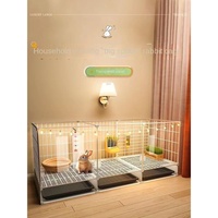 Cage à lapins d'intérieur de grande taille OEM/ODM avec bac à déjections automatique, maison transparente pour animaux de compagnie