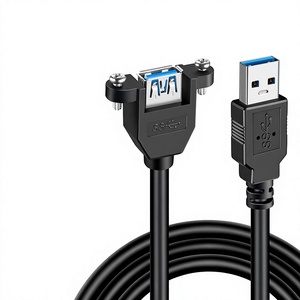 Câble d'extension USB3.0 mâle-femelle LUNG KAY avec vis de verrouillage, câble d'extension de transfert de données 5 Gbps pour appareils informatiques - Product Image 1
