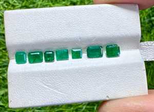 Émeraude Naturelle Certifiée Zambienne, Pierre Précieuse Non Montée, 2,15 Carats, Coupe Émeraude Facettée, Vert Émeraude, Tailles Mixtes, Lot de 8 Pièces en Gros - Product Image 4