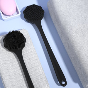 Long Handle Massage <b>Brush</b> Silicone Oval Bath <b>Brush</b> For <b>Back</b> Scrubbing Adult Use - Product Image 1
