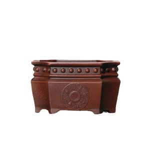 <span class=keywords><strong>Pot</strong></span> à bonsaï <span class=keywords><strong>rectangulaire</strong></span> en argile violette de Yixing galvanisé, design classique, artisanal - Product Image 1
