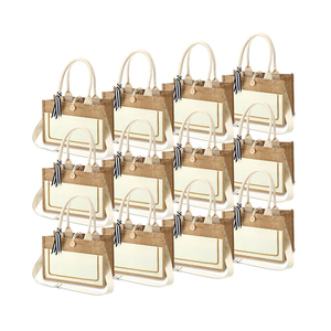 2024 chinois Simple haute qualité femmes jaune lin sac fourre-tout personnalisé tendance Shopping Jute sac - Product Image 1