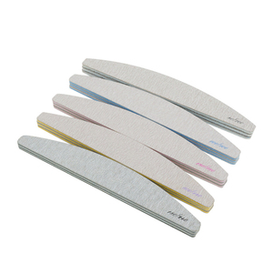 Lime à ongles zébrée demi-lune double face en papier de verre, grains 80 100 150 180 240, logo personnalisé, pour manucure et salon - Product Image 1
